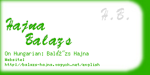 hajna balazs business card